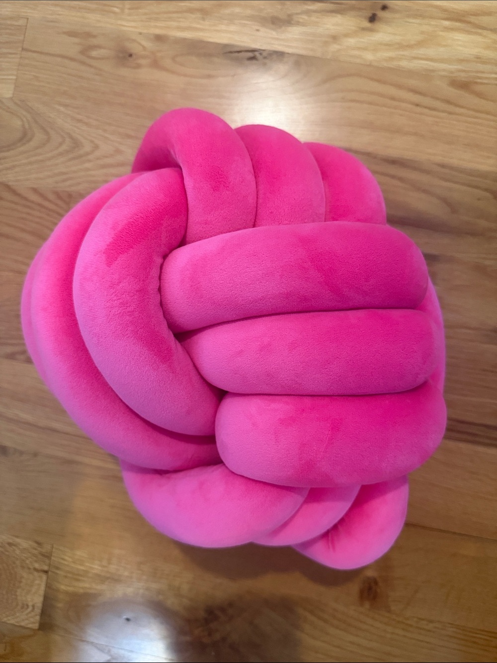 Plush Knot Pillow - Hot Pink Home Accent | 12”